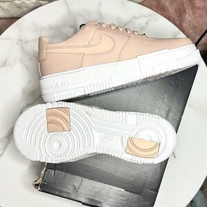 New NIKE Air Force 1 Pixel Beige Pink | Women's AF1 Leather Sneaker | Size 10.5